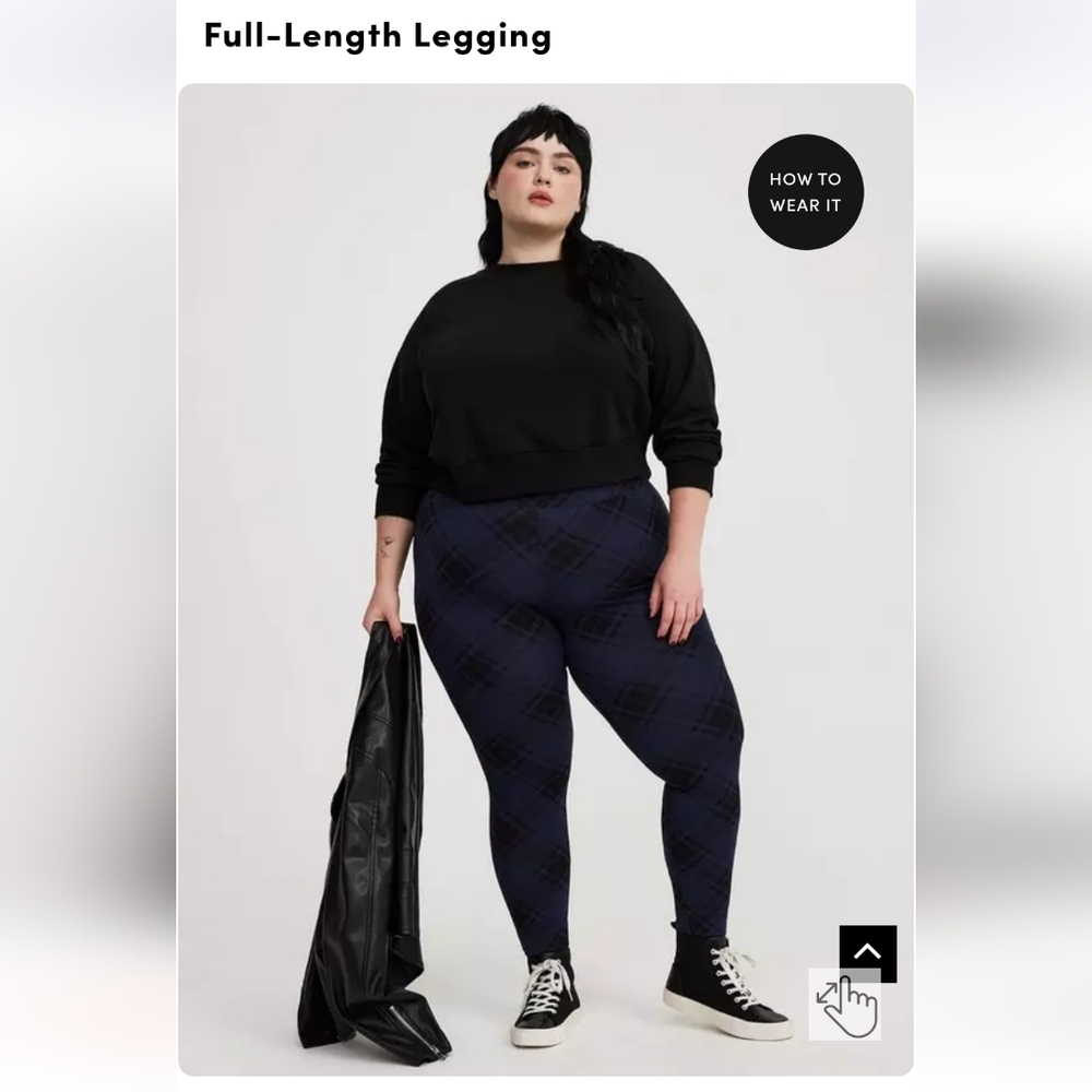 Torrid Black and Blue Plaid Leggings